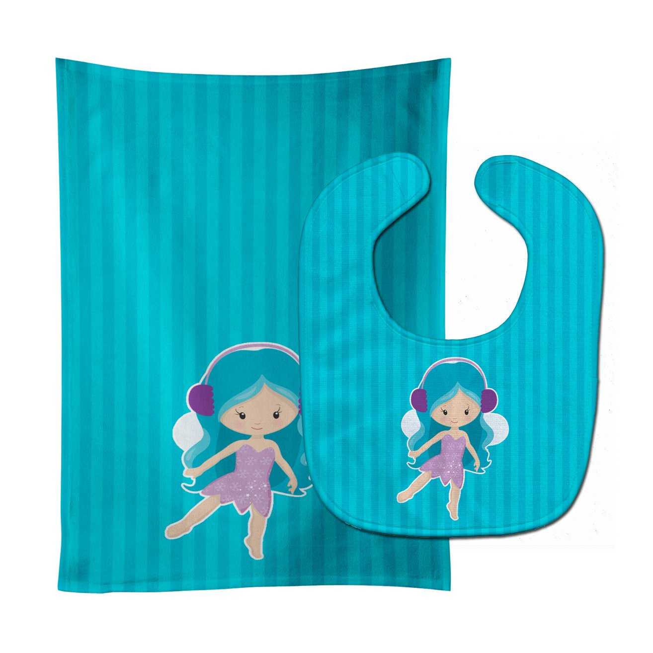 Blue Haired Fairy Baby Bib & Burp Cloth Easy-Clean Baby Bib Baby Feeding Accessory Baby Mealtime Essential
