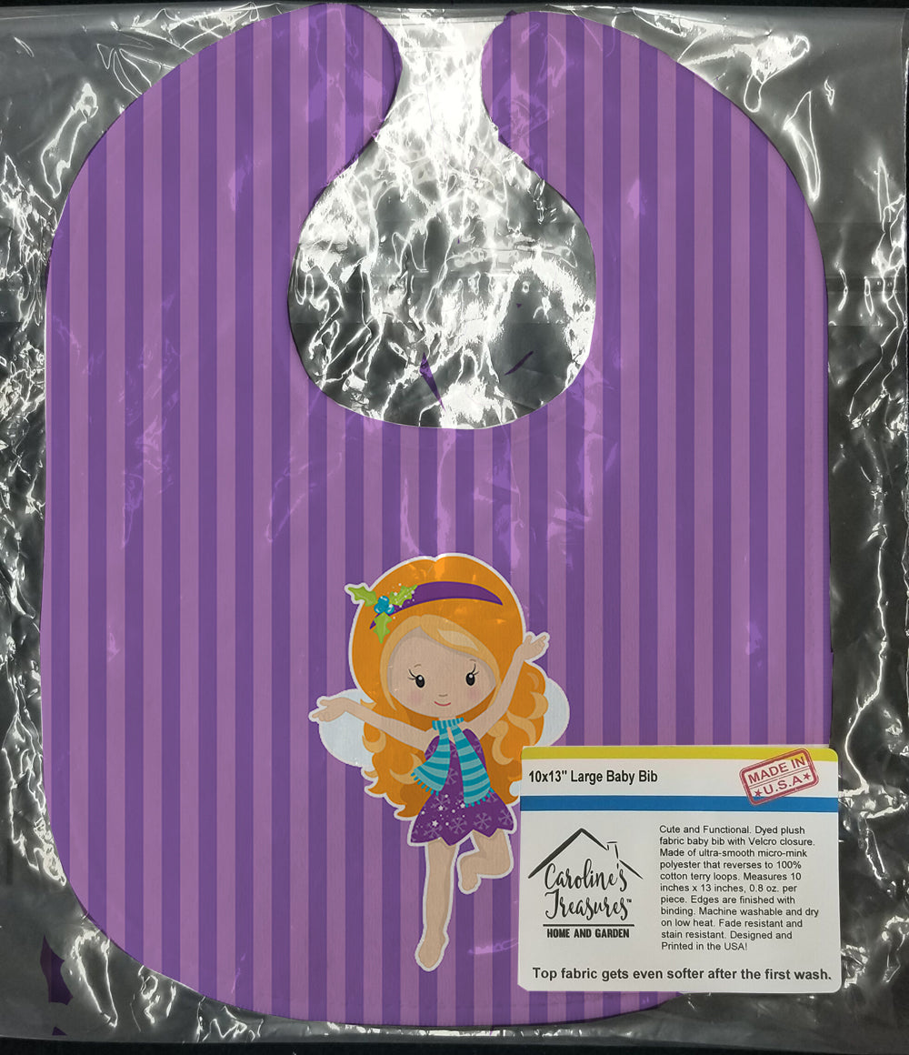 Ginger Haired Fairy #2 Baby Bib Easy-Clean Baby Bib Baby Feeding Accessory Baby Mealtime Essential, 10 x 13, Multicolor