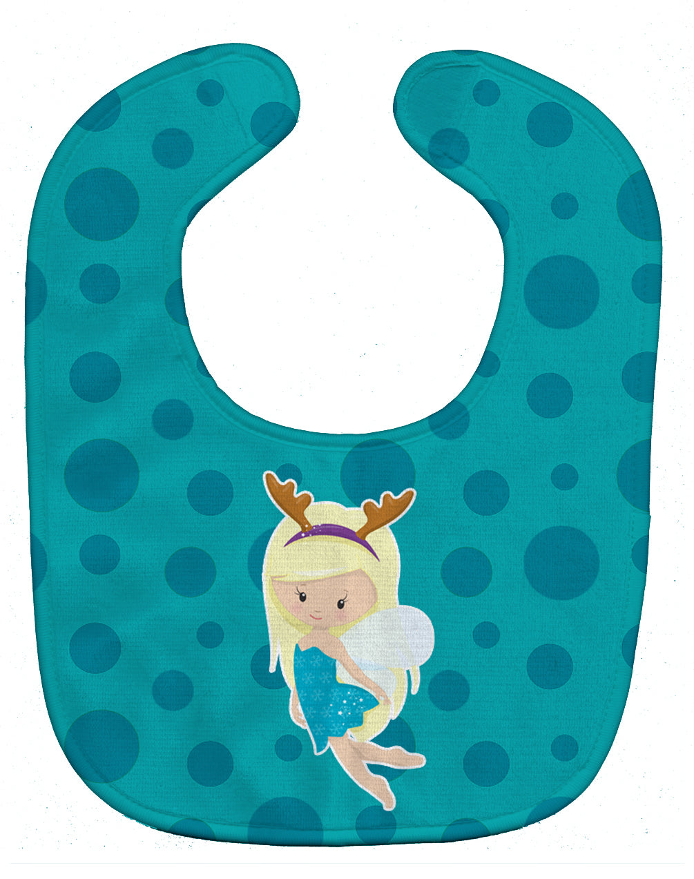 Blonde Haired Christmas Fairy Baby Bib Easy-Clean Baby Bib Baby Feeding Accessory Baby Mealtime Essential, 10 x 13, Multicolor