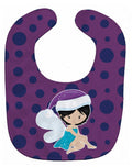 Black Haired Christmas Fairy Baby Bib Easy-Clean Baby Bib Baby Feeding Accessory Baby Mealtime Essential, 10 x 13, Multicolor