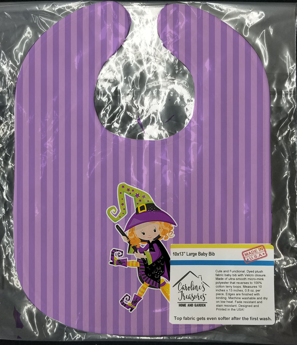 Halloween Witch Baby Bib Easy-Clean Baby Bib Baby Feeding Accessory Baby Mealtime Essential, 10 x 13, Multicolor