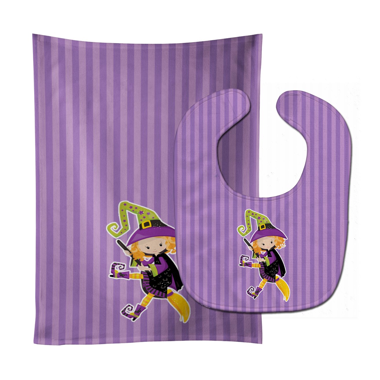 Halloween Witch Baby Bib & Burp Cloth Easy-Clean Baby Bib Baby Feeding Accessory Baby Mealtime Essential