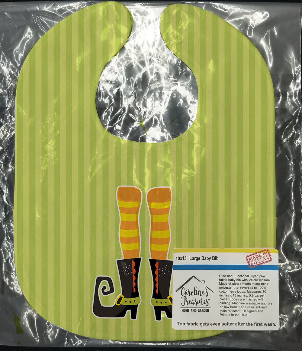 Halloween Witch's Feet #4 Baby Bib Easy-Clean Baby Bib Baby Feeding Accessory Baby Mealtime Essential, 10 x 13, Multicolor