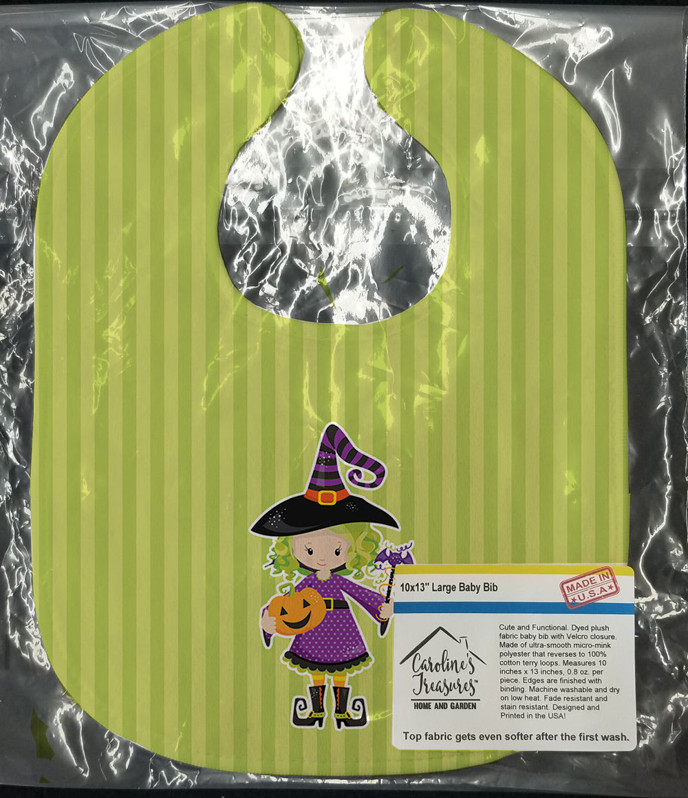Halloween Witch #2 Baby Bib Easy-Clean Baby Bib Baby Feeding Accessory Baby Mealtime Essential, 10 x 13, Multicolor