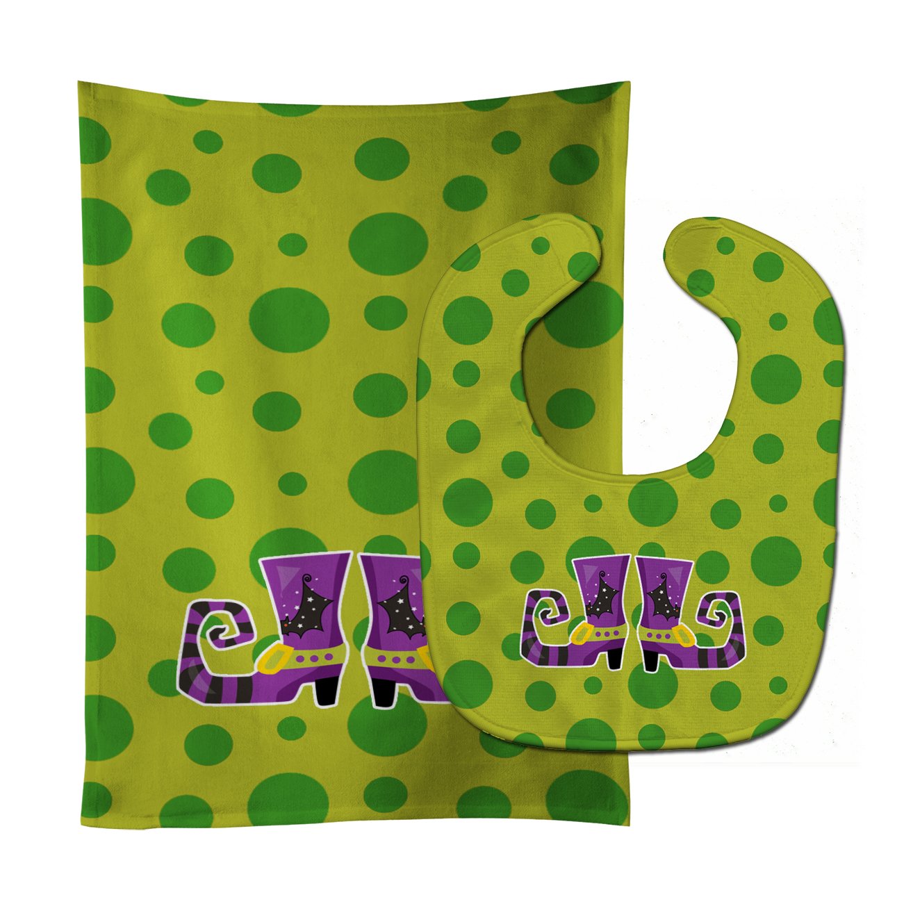 Halloween Witch's Shoes Baby Bib & Burp Cloth Easy-Clean Baby Bib Baby Feeding Accessory Baby Mealtime Essential