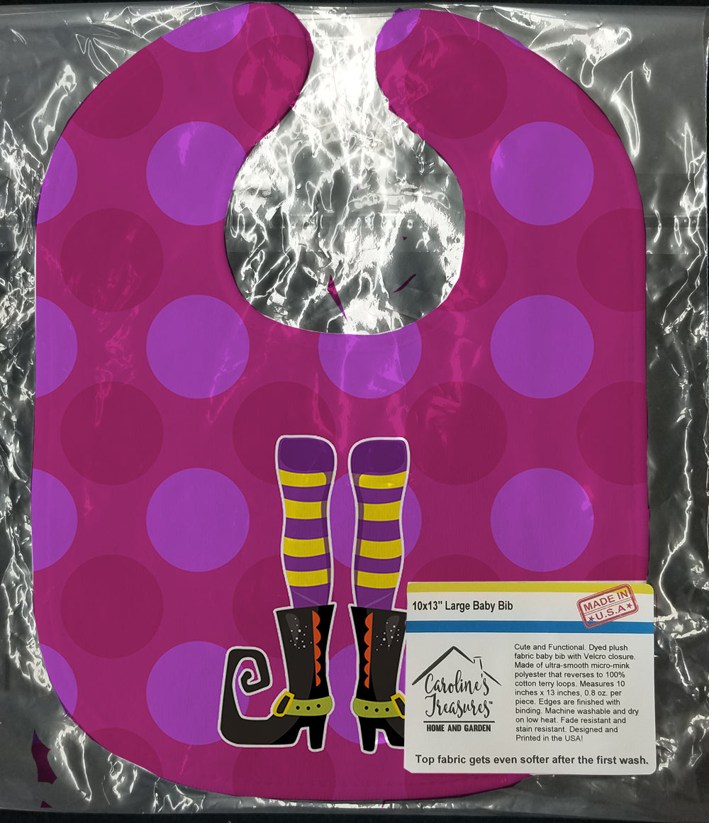 Halloween Witch's Legs Baby Bib Easy-Clean Baby Bib Baby Feeding Accessory Baby Mealtime Essential, 10 x 13, Multicolor
