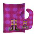 Halloween Witch's Legs Baby Bib & Burp Cloth Easy-Clean Baby Bib Baby Feeding Accessory Baby Mealtime Essential