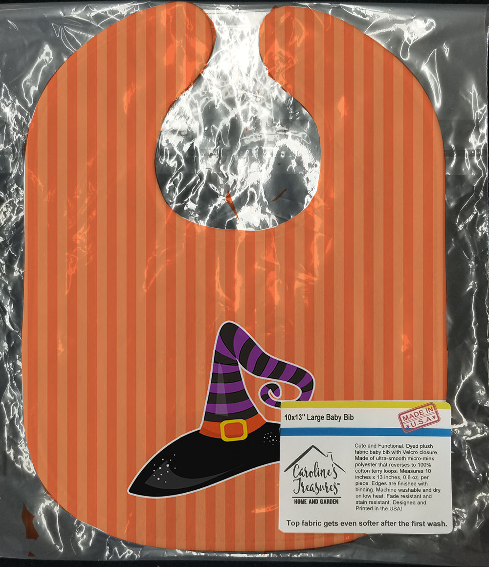 Halloween Witch's Hat #2 Baby Bib Easy-Clean Baby Bib Baby Feeding Accessory Baby Mealtime Essential, 10 x 13, Multicolor