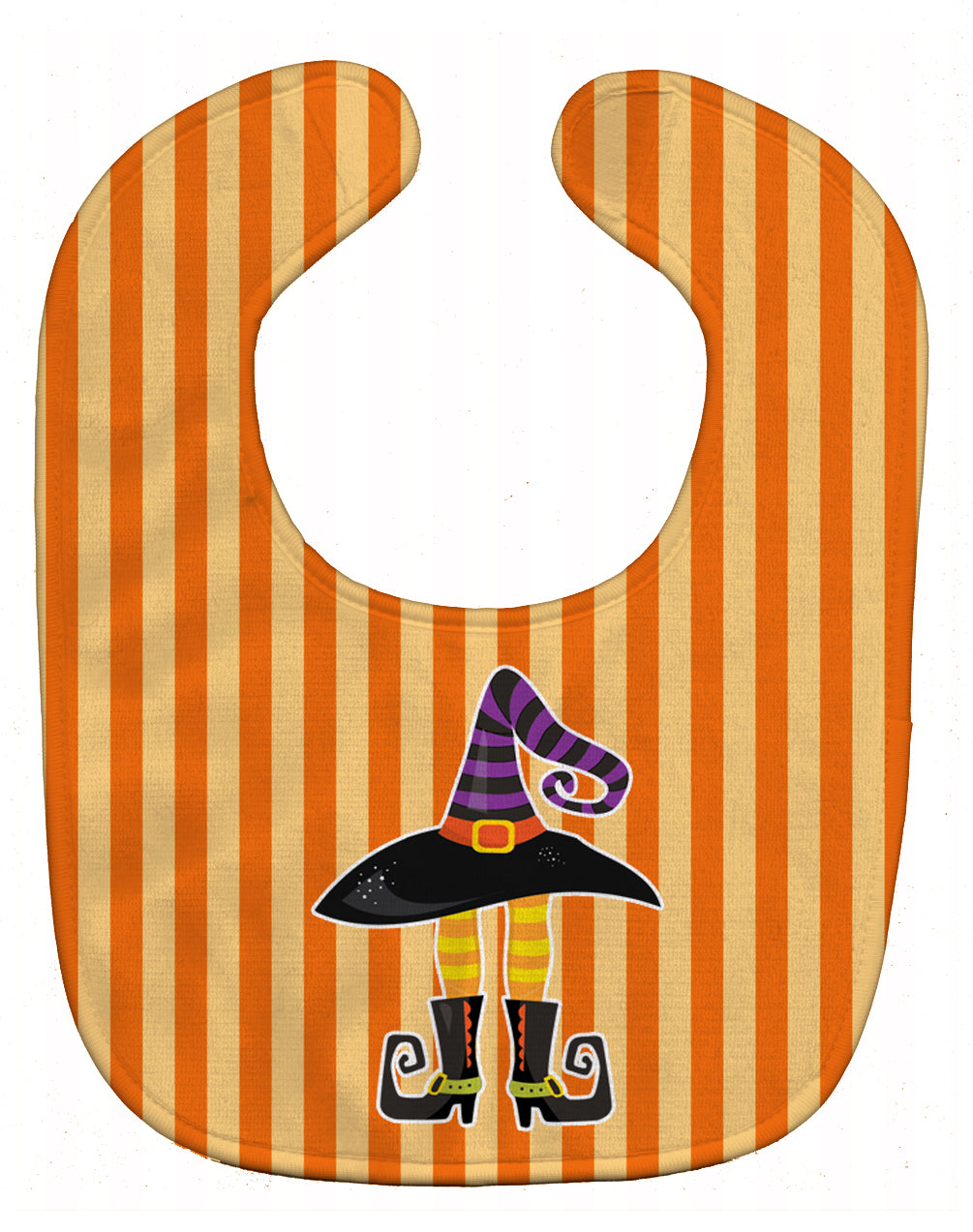 Halloween Witch's Hat and Legs Baby Bib Easy-Clean Baby Bib Baby Feeding Accessory Baby Mealtime Essential, 10 x 13, Multicolor