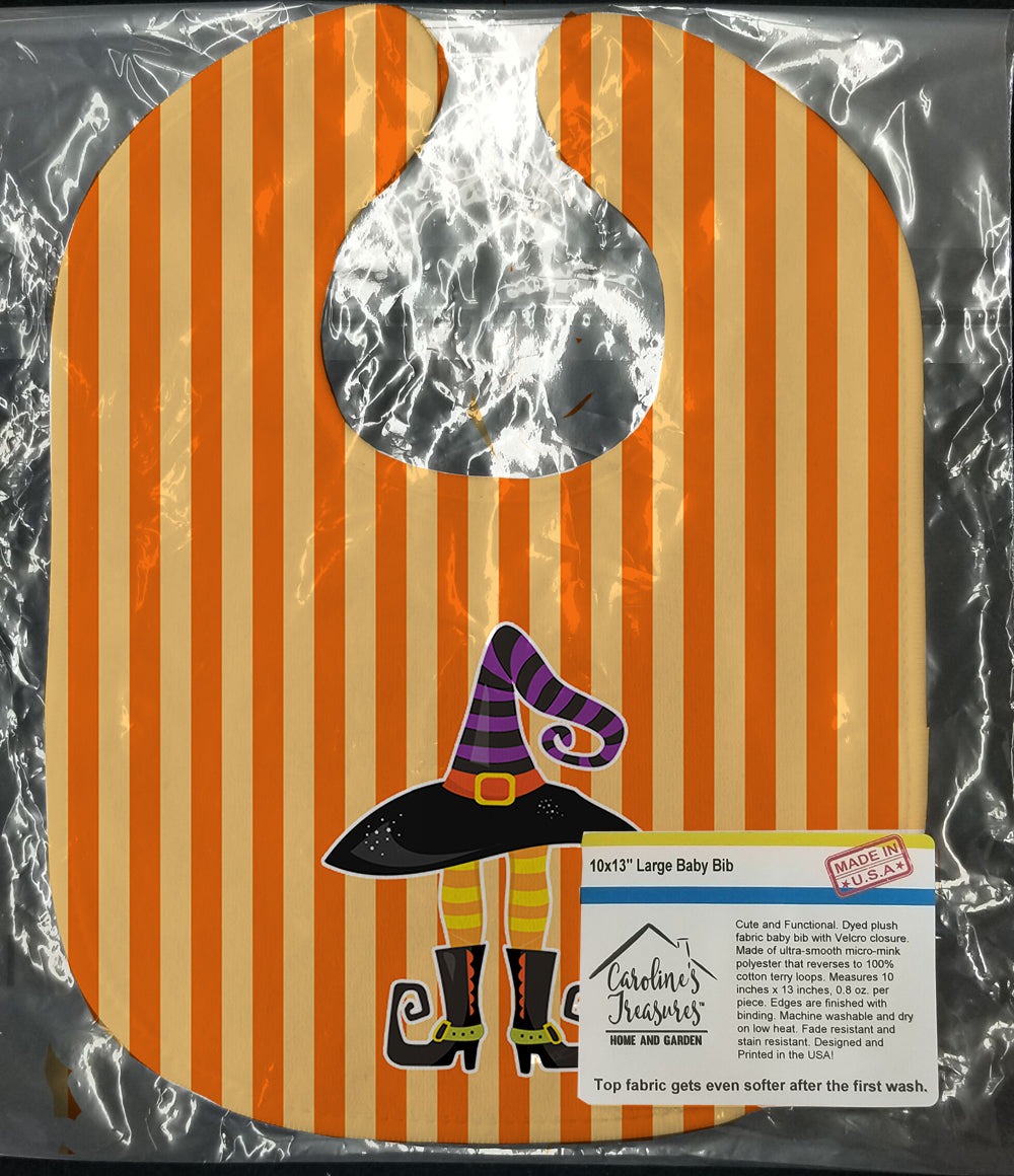 Halloween Witch's Hat and Legs Baby Bib Easy-Clean Baby Bib Baby Feeding Accessory Baby Mealtime Essential, 10 x 13, Multicolor