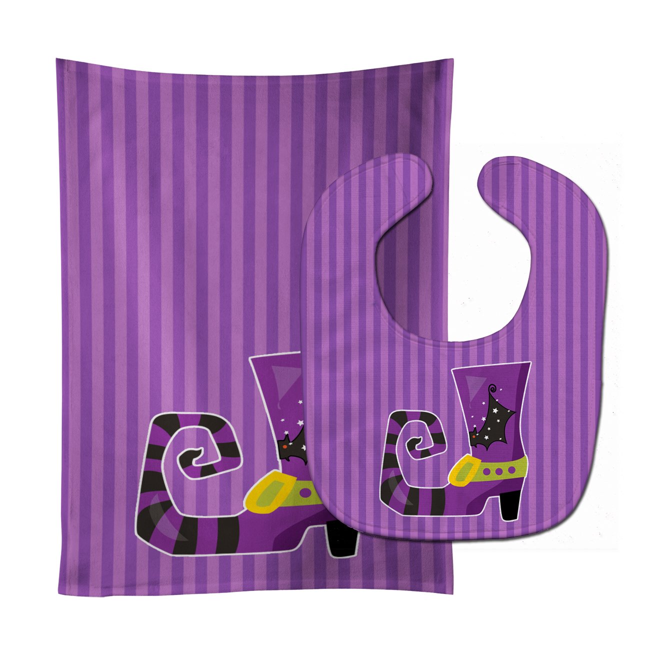 Halloween Witch's Shoe Baby Bib & Burp Cloth Easy-Clean Baby Bib Baby Feeding Accessory Baby Mealtime Essential