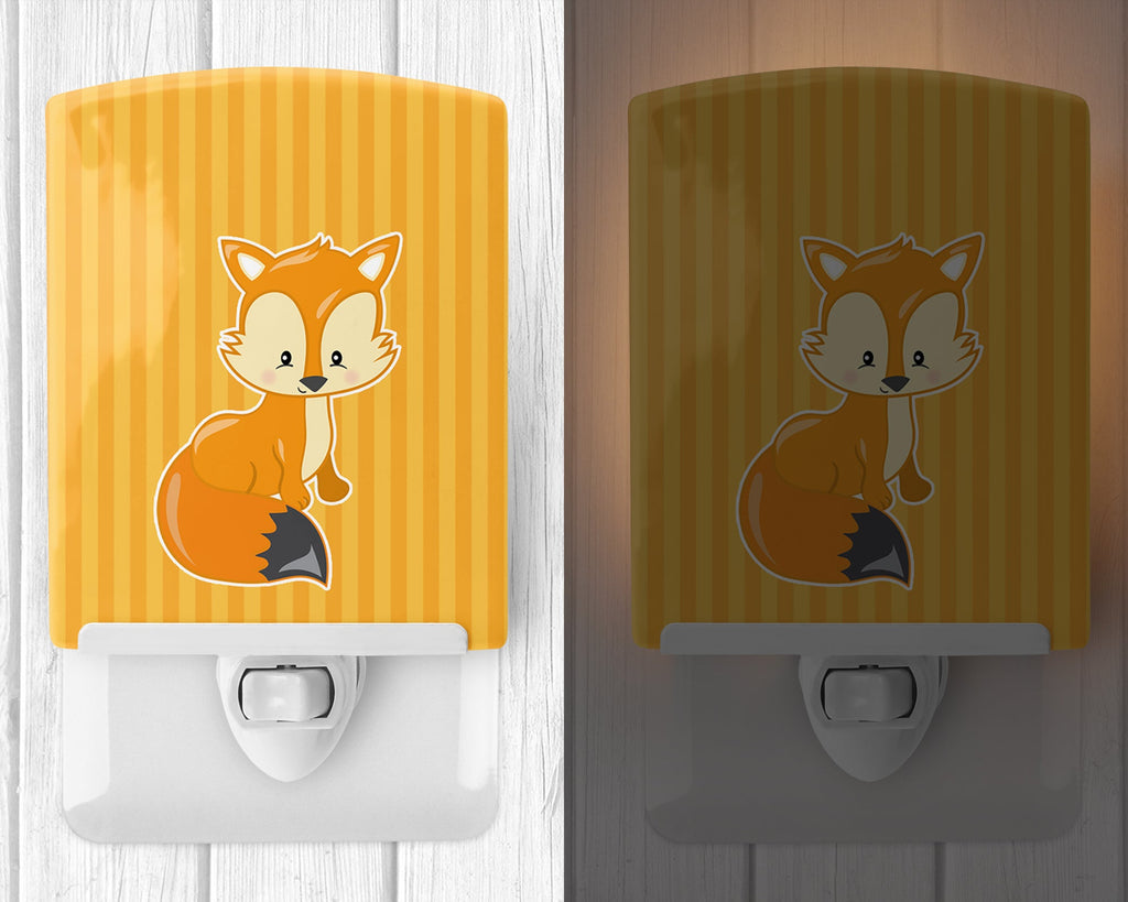 Fox Ceramic Night Light Compact, UL-Certified, Ideal for Bedroom, Bathroom, Nursery, Hallway, Kitchen, 6x4x3, Multicolor