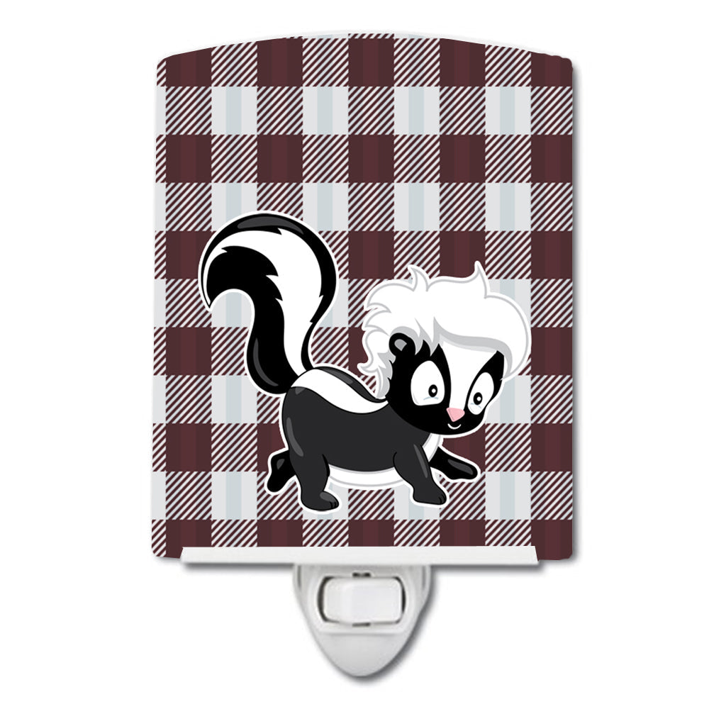 Skunk Ceramic Night Light Compact, UL-Certified, Ideal for Bedroom, Bathroom, Nursery, Hallway, Kitchen, 6x4x3, Multicolor
