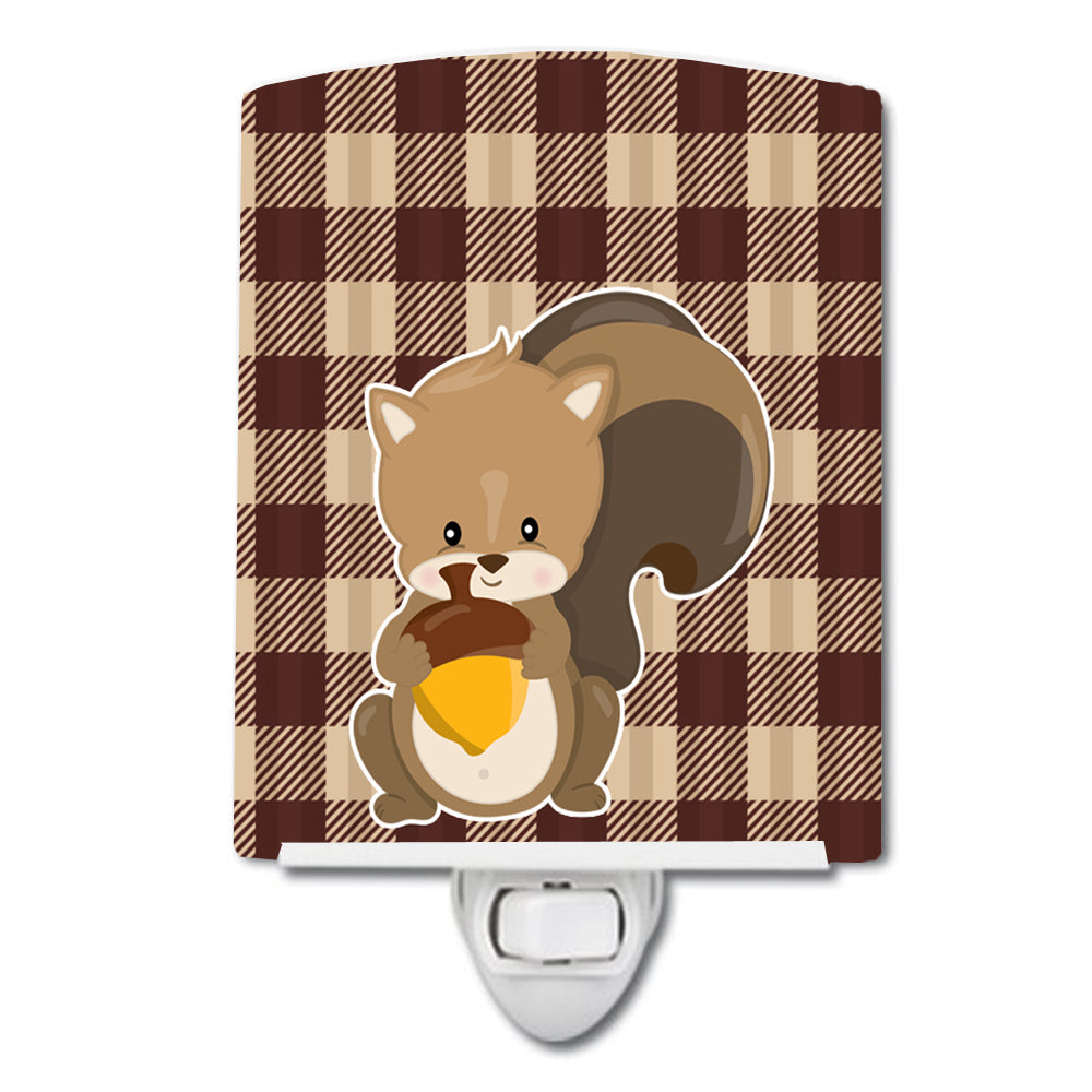 Squirrel Ceramic Night Light Compact, UL-Certified, Ideal for Bedroom, Bathroom, Nursery, Hallway, Kitchen, 6x4x3, Multicolor