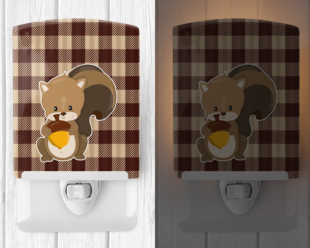 Squirrel Ceramic Night Light Compact, UL-Certified, Ideal for Bedroom, Bathroom, Nursery, Hallway, Kitchen, 6x4x3, Multicolor