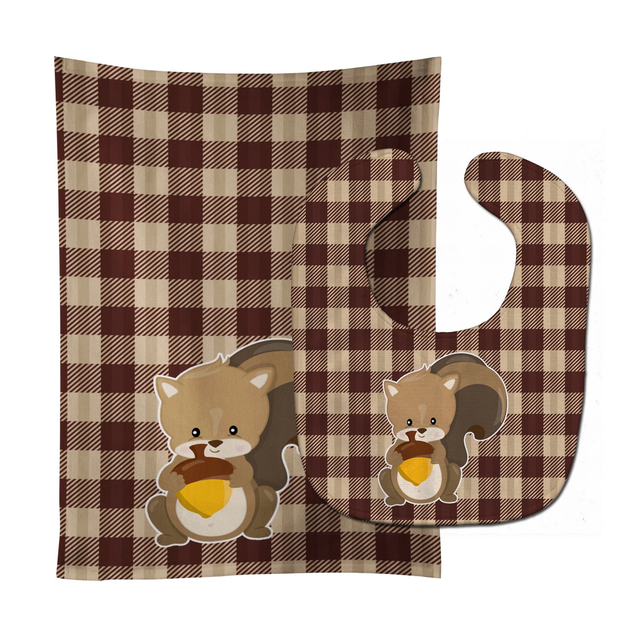 Squirrel Baby Bib & Burp Cloth Easy-Clean Baby Bib Baby Feeding Accessory Baby Mealtime Essential
