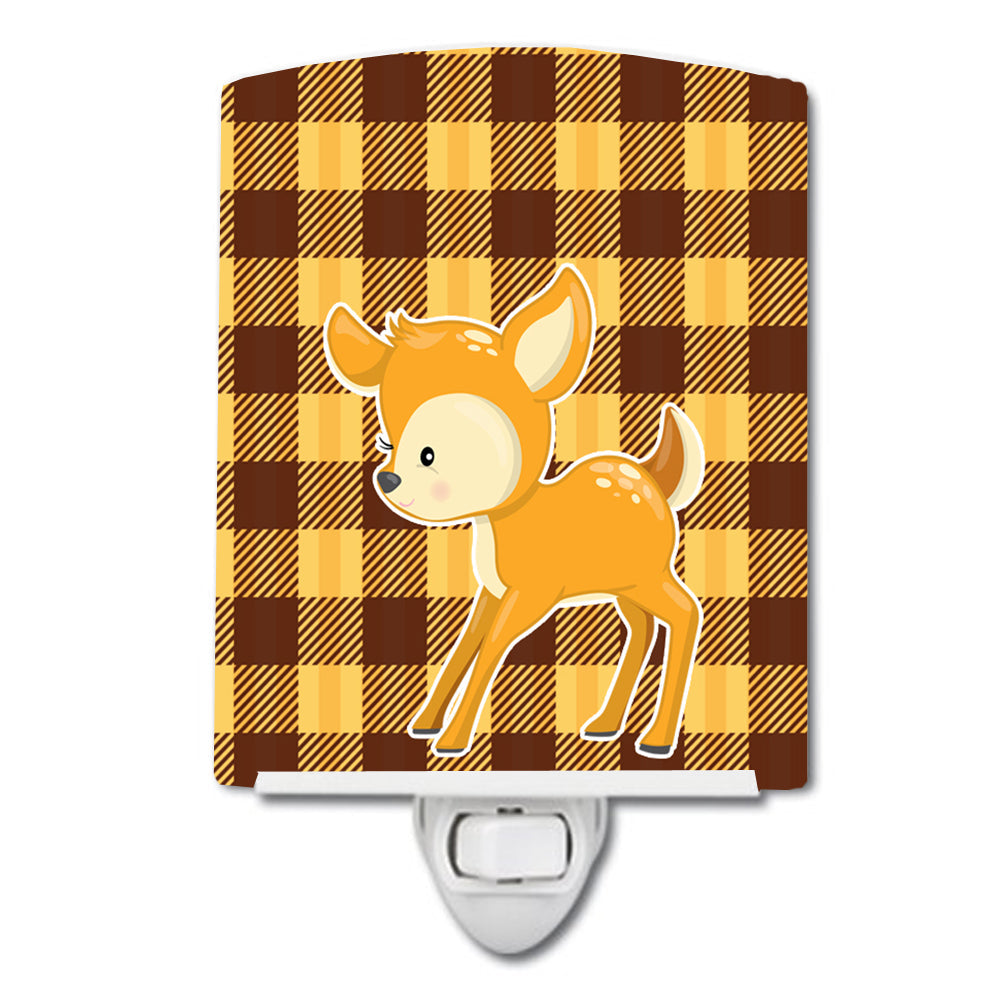 Deer #3 Ceramic Night Light Compact, UL-Certified, Ideal for Bedroom, Bathroom, Nursery, Hallway, Kitchen, 6x4x3, Multicolor