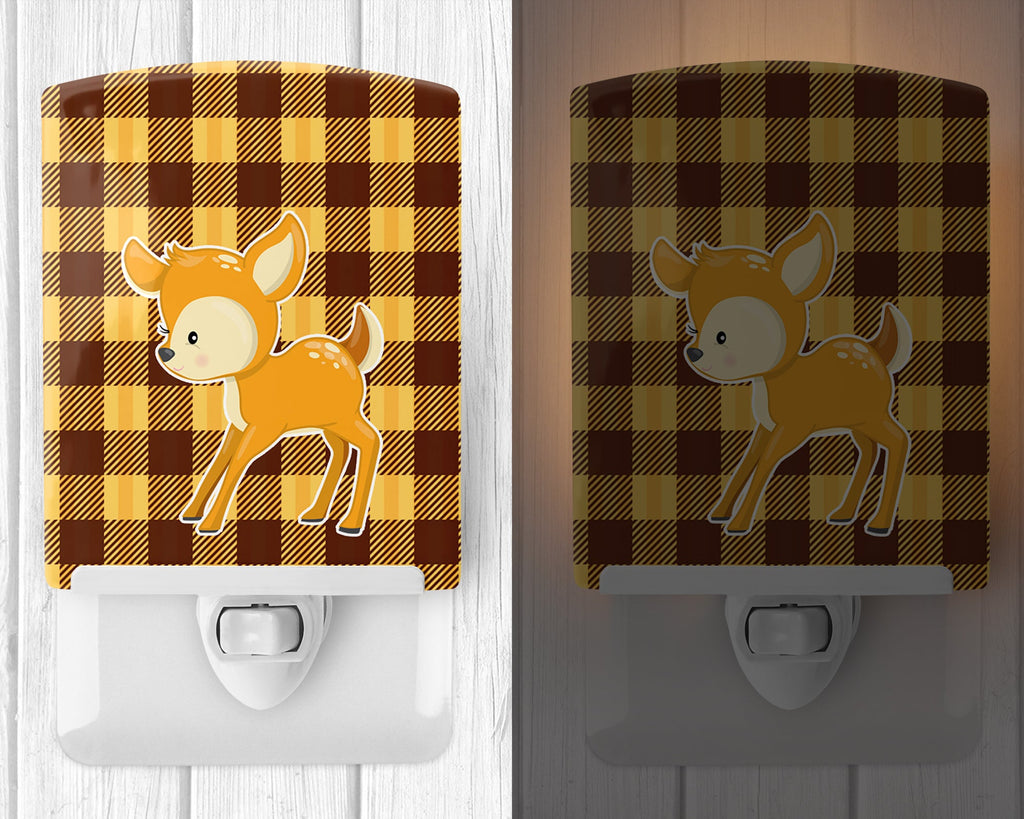 Deer #3 Ceramic Night Light Compact, UL-Certified, Ideal for Bedroom, Bathroom, Nursery, Hallway, Kitchen, 6x4x3, Multicolor