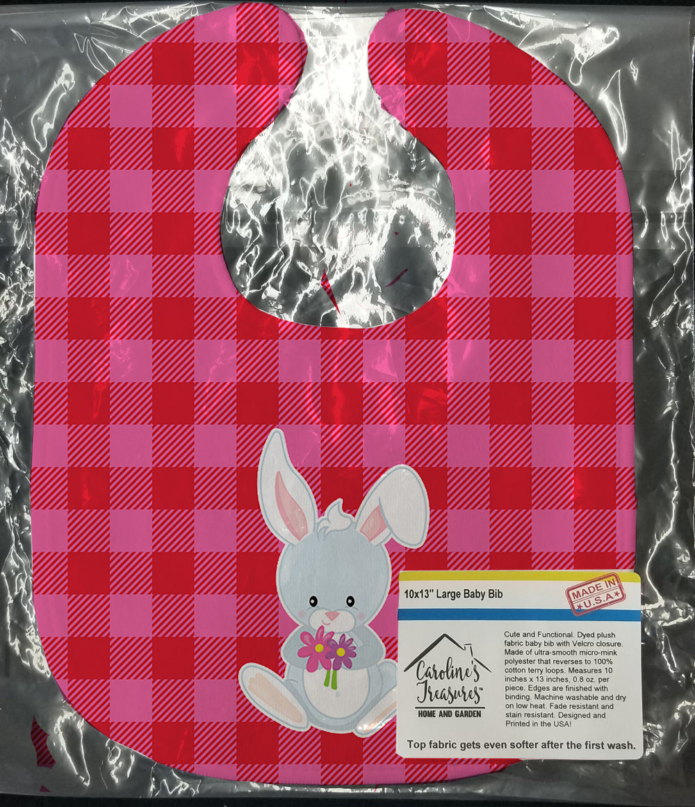Bunny Rabbit #2 Baby Bib Easy-Clean Baby Bib Baby Feeding Accessory Baby Mealtime Essential, 10 x 13, Multicolor