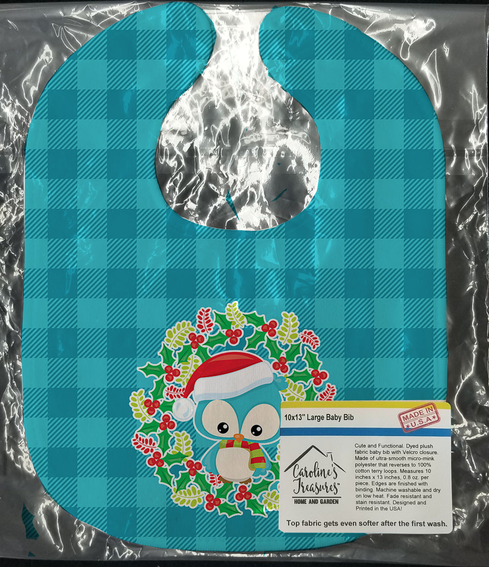 Christmas Owl Baby Bib Easy-Clean Baby Bib Baby Feeding Accessory Baby Mealtime Essential, 10 x 13, Multicolor