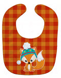 Christmas Fox #2 Baby Bib Easy-Clean Baby Bib Baby Feeding Accessory Baby Mealtime Essential, 10 x 13, Multicolor