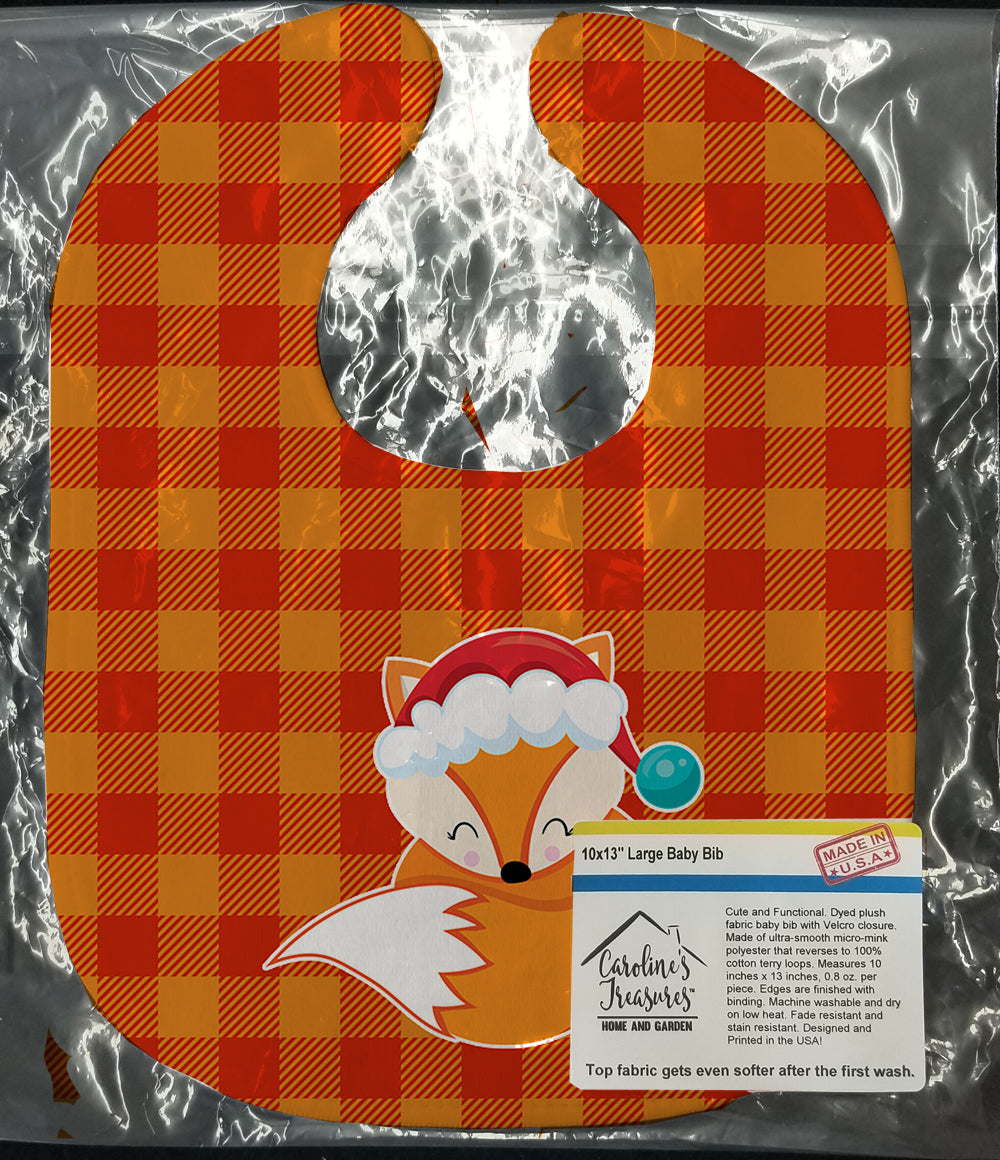 Christmas Fox #3 Baby Bib Easy-Clean Baby Bib Baby Feeding Accessory Baby Mealtime Essential, 10 x 13, Multicolor
