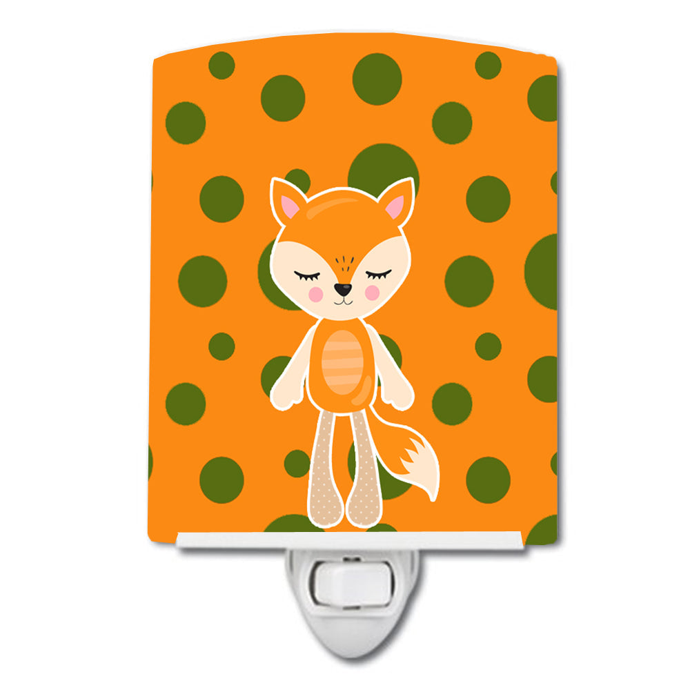 Fox #2 Ceramic Night Light Compact, UL-Certified, Ideal for Bedroom, Bathroom, Nursery, Hallway, Kitchen, 6x4x3, Multicolor