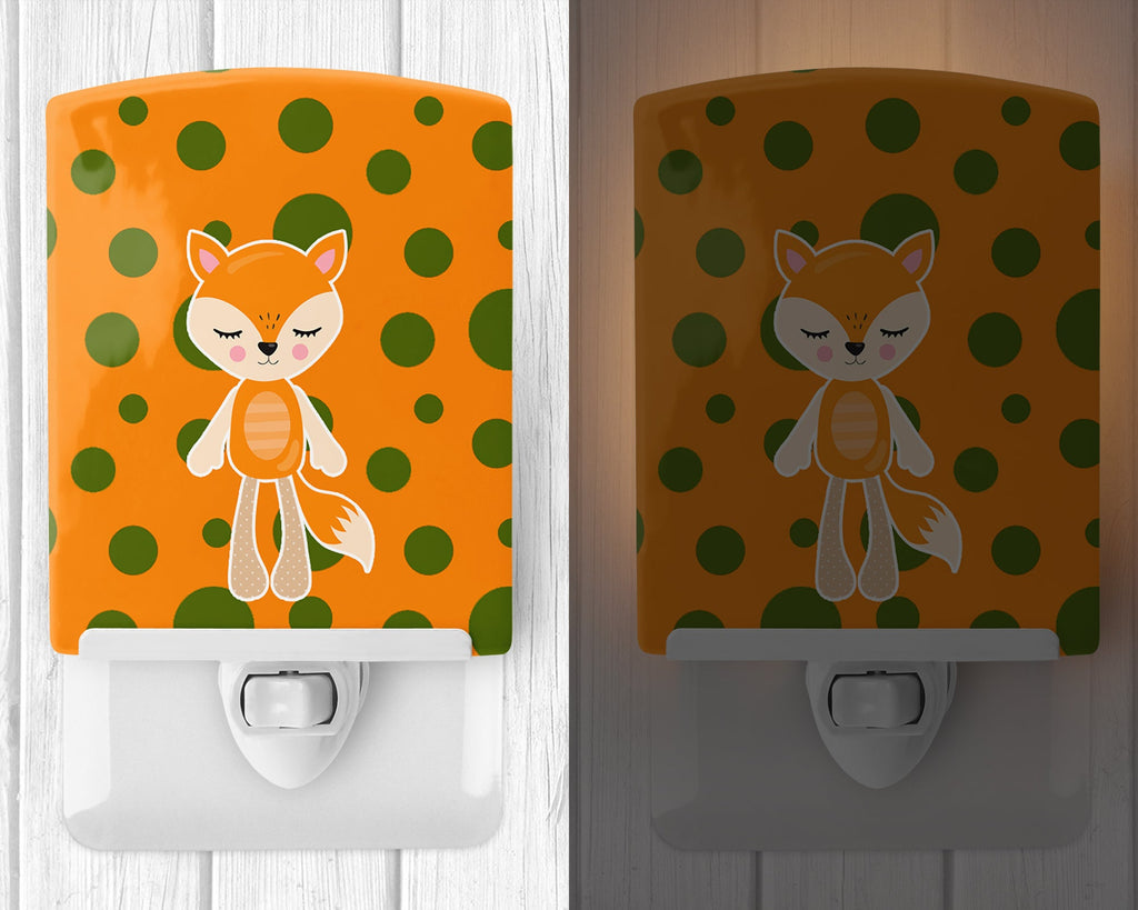 Fox #2 Ceramic Night Light Compact, UL-Certified, Ideal for Bedroom, Bathroom, Nursery, Hallway, Kitchen, 6x4x3, Multicolor