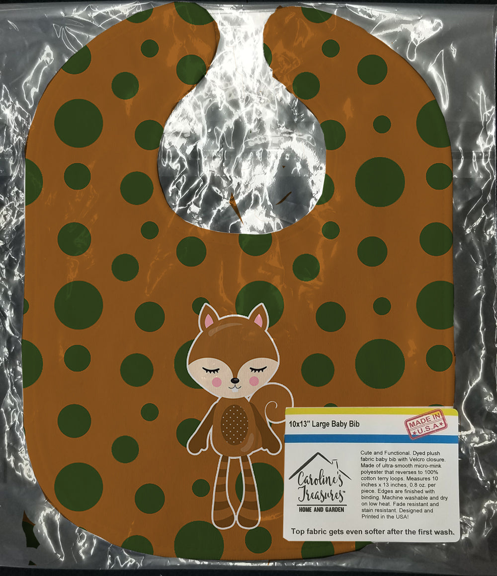 Squirrel #2 Baby Bib Easy-Clean Baby Bib Baby Feeding Accessory Baby Mealtime Essential, 10 x 13, Multicolor