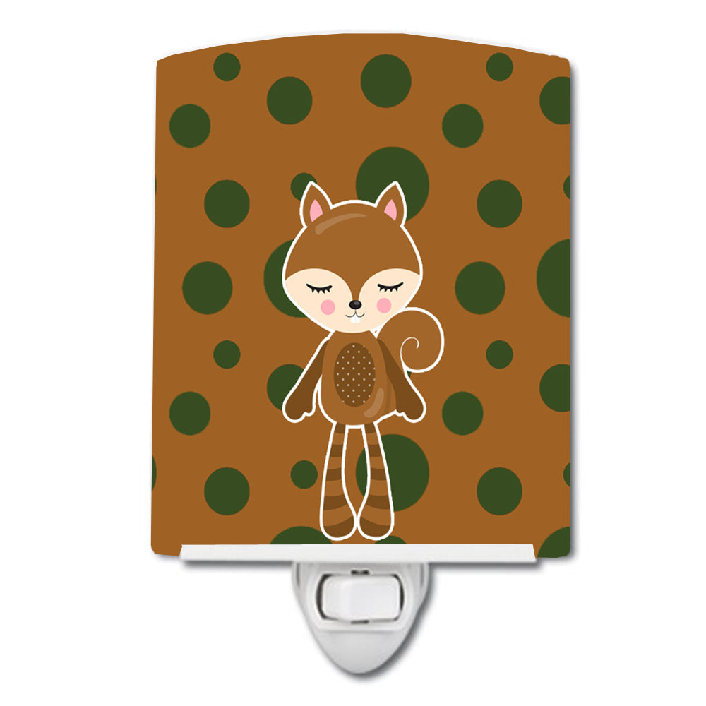 Squirrel #2 Ceramic Night Light Compact, UL-Certified, Ideal for Bedroom, Bathroom, Nursery, Hallway, Kitchen, 6x4x3, Multicolor