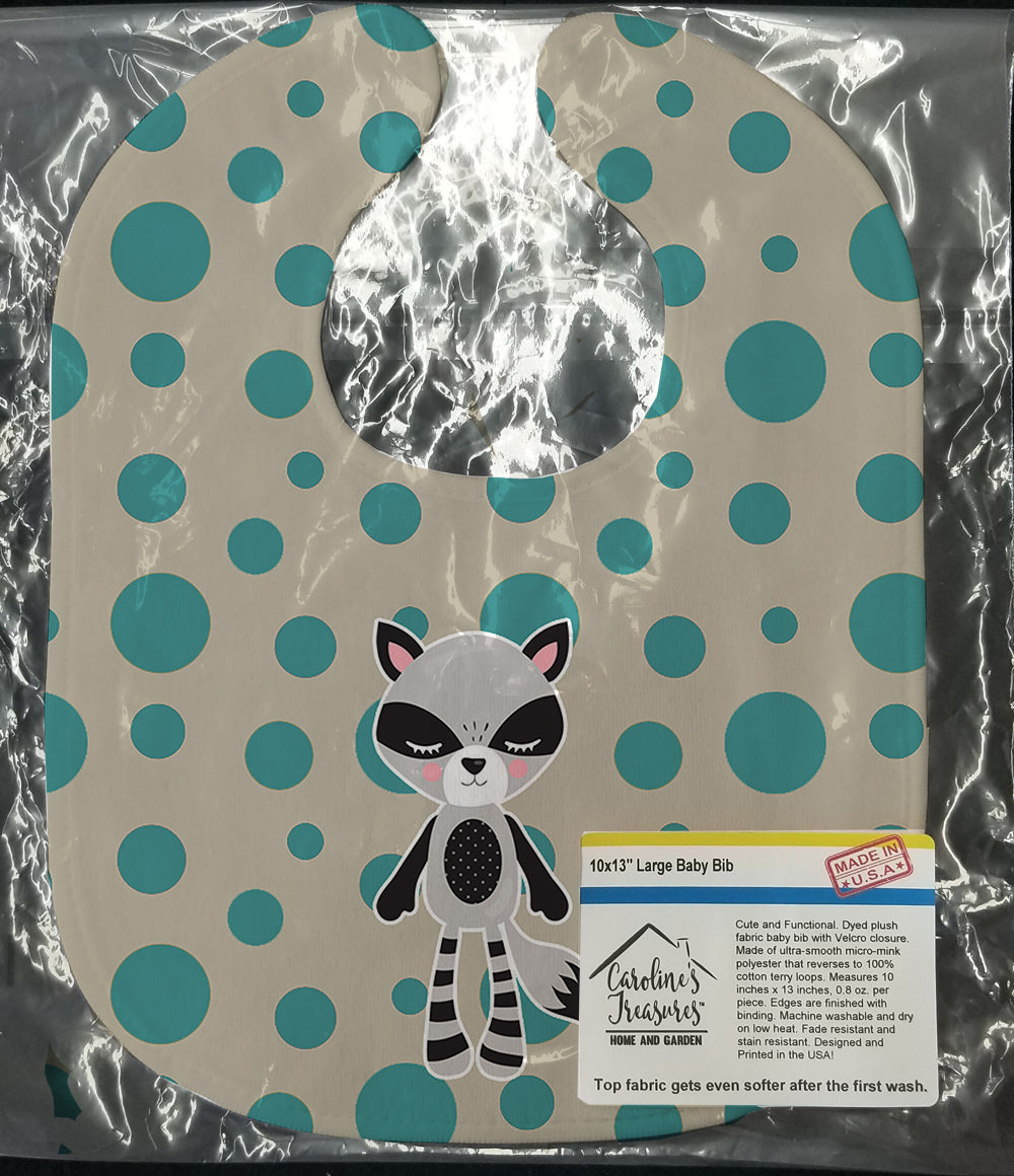 Raccoon #2 Baby Bib Easy-Clean Baby Bib Baby Feeding Accessory Baby Mealtime Essential, 10 x 13, Multicolor