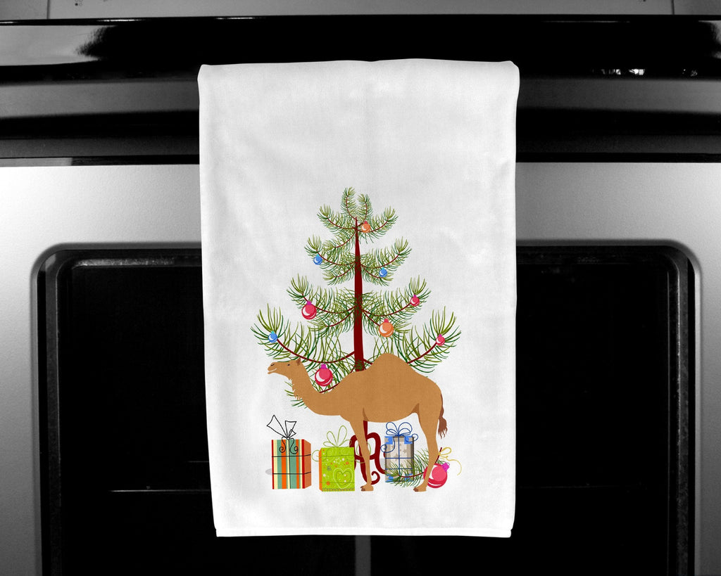 Arabian Camel Dromedary Christmas Kitchen Towel Set of 2 White Dish Towels Decorative Bathroom Hand towel for Hand, Face, Hair, Yoga, Tea, Dishcloth, 19 X 28", White