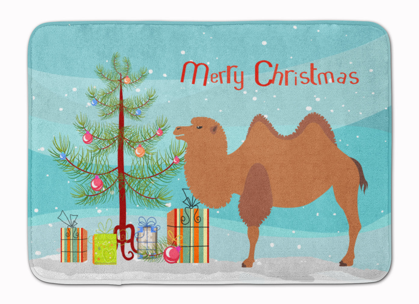 Bactrian Camel Christmas Memory Foam Kitchen Mat Machine Washable Anti-Fatigue Cushion Comfort Bath or Kitchen Rug