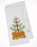 Highland Cow Christmas Kitchen Towel Set of 2 White Dish Towels Decorative Bathroom Hand towel for Hand, Face, Hair, Yoga, Tea, Dishcloth, 19 X 28", White