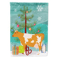 Guernsey Cow Christmas House Flag 28x40 Porch Sleeve Pole Decorative Outside Yard Banner Artwork Wall Hanging, Polyester