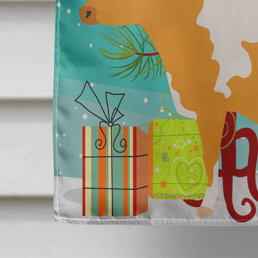 Guernsey Cow Christmas House Flag 28x40 Porch Sleeve Pole Decorative Outside Yard Banner Artwork Wall Hanging, Polyester
