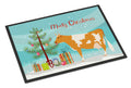 Guernsey Cow Christmas Doormat Indoor Outdoor 18H X 27W Front Door Mat Rugs for Entryway, Non Slip Washable