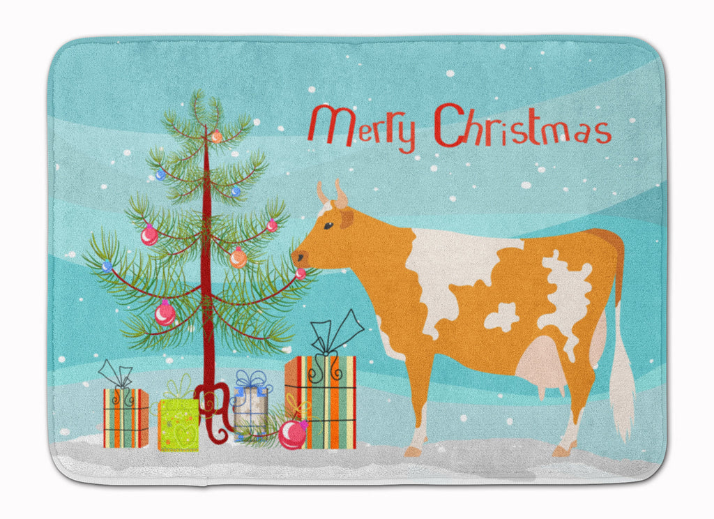 Guernsey Cow Christmas Memory Foam Kitchen Mat Machine Washable Anti-Fatigue Cushion Comfort Bath or Kitchen Rug