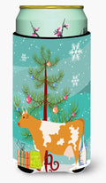 Guernsey Cow Christmas Tall Boy Hugger Can Cooler Sleeve Machine Washable Drink Collapsible Insulator Beverage Insulated Holder