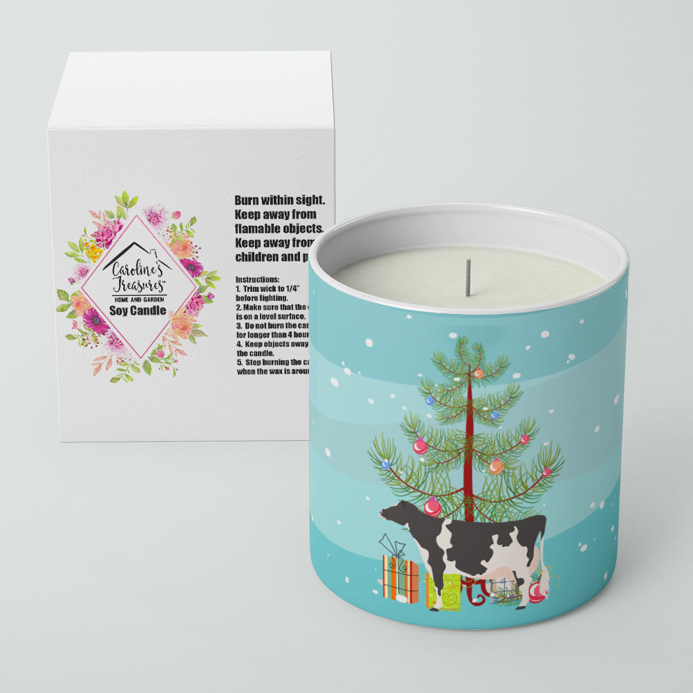 Holstein Cow Christmas Decorative Soy Candle Nature Soy Wax Essential Oil Home Decor Ideal for Bedroom Kitchen Bath Office Gift, 10 oz