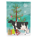 Holstein Cow Christmas House Flag 28x40 Porch Sleeve Pole Decorative Outside Yard Banner Artwork Wall Hanging, Polyester