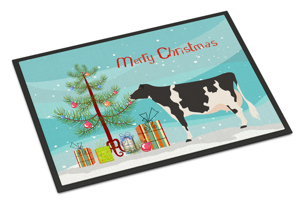 Holstein Cow Christmas Doormat Indoor Outdoor 24H X 36W Front Door Mat Rugs for Entryway, Non Slip Washable Low Pile,