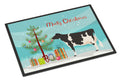 Holstein Cow Christmas Doormat Indoor Outdoor 24H X 36W Front Door Mat Rugs for Entryway, Non Slip Washable Low Pile,