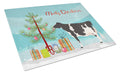 Holstein Cow Christmas Cutting Board Tempered Glass Kitchen Cutting Surface, Heat Resistant Chopping, Non-Slip Feet, Food Prep & Serving
