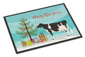 Holstein Cow Christmas Doormat Indoor Outdoor 18H X 27W Front Door Mat Rugs for Entryway, Non Slip Washable