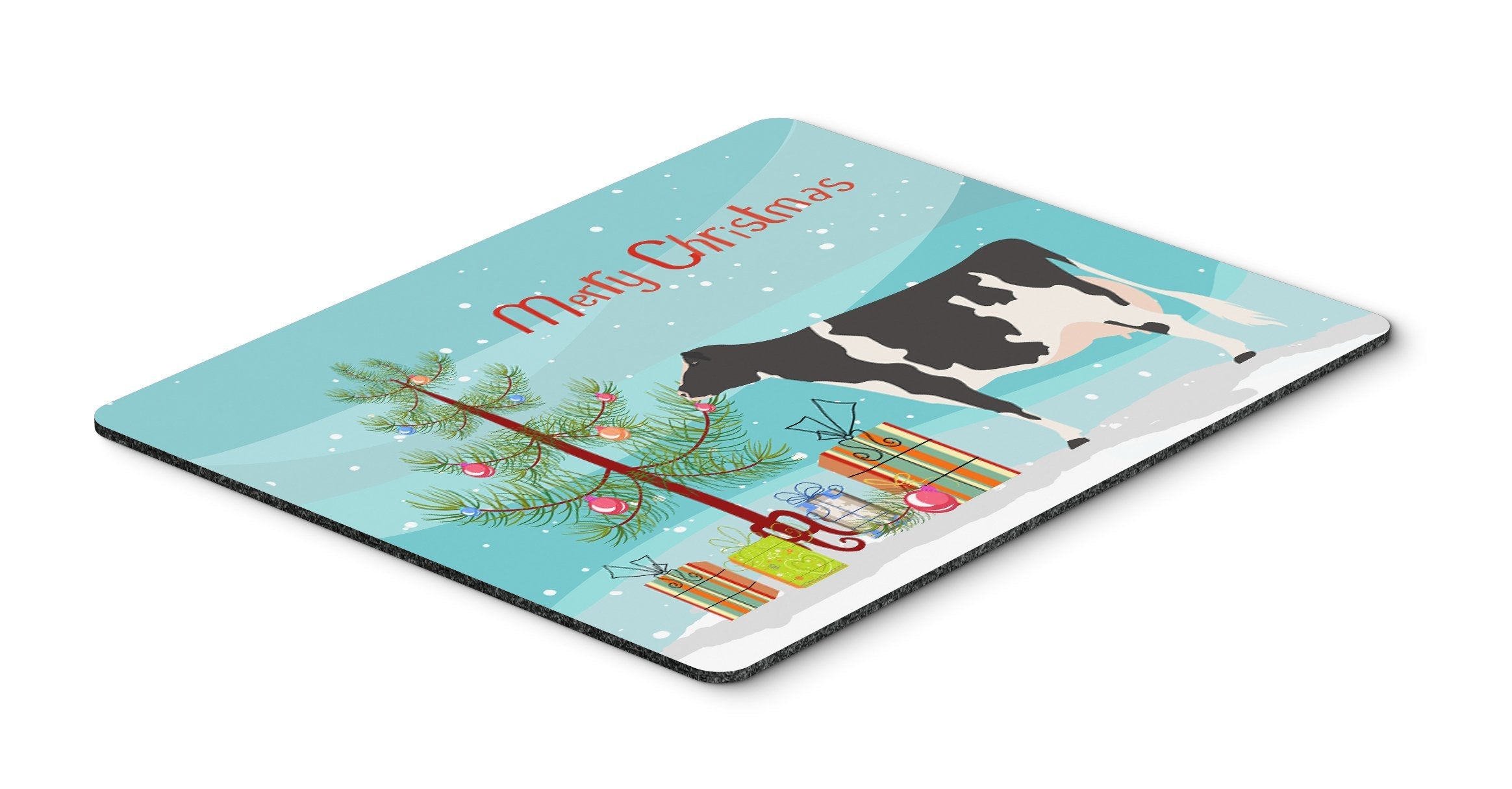Holstein Cow Christmas Mouse Pad, Heat Resistant Trivet Hot Pad , Non Slip Rubber Desk Mat, Kitchen Counter Protector, Home Office Decor Gift
