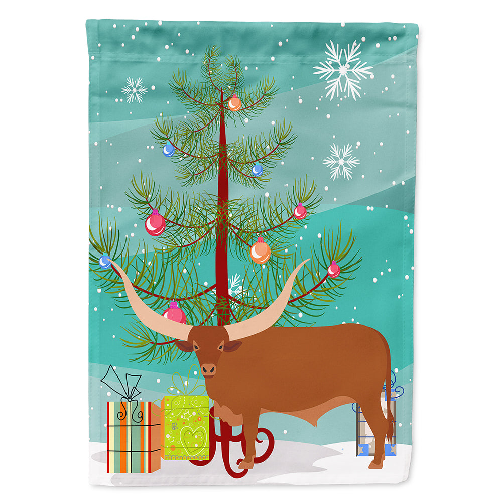 Ankole-Watusu Cow Christmas House Flag 28x40 Porch Sleeve Pole Decorative Outside Yard Banner Artwork Wall Hanging, Polyester