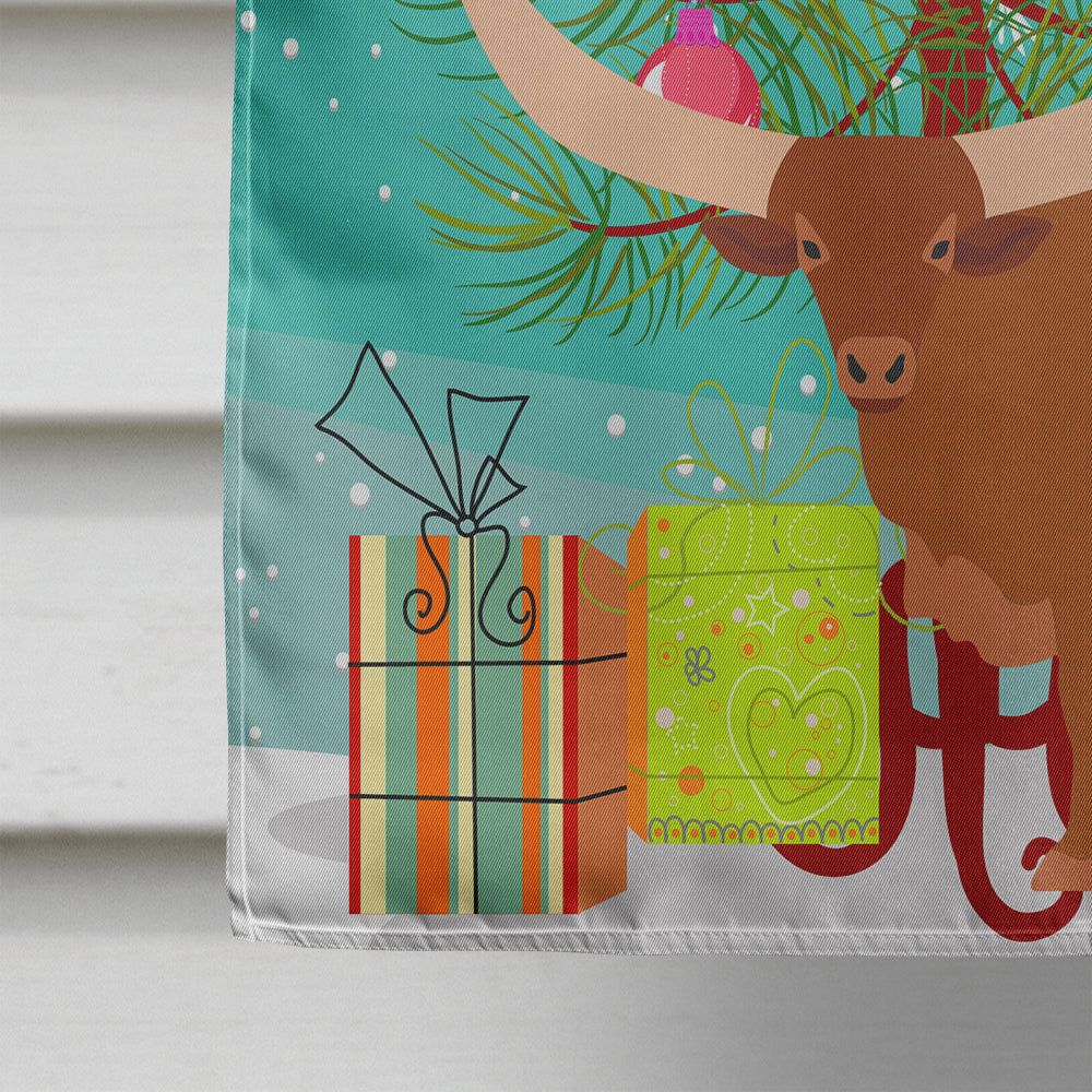 Ankole-Watusu Cow Christmas House Flag 28x40 Porch Sleeve Pole Decorative Outside Yard Banner Artwork Wall Hanging, Polyester