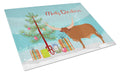 Ankole-Watusu Cow Christmas Cutting Board Tempered Glass Kitchen Cutting Surface, Heat Resistant Chopping, Non-Slip Feet, Food Prep & Serving