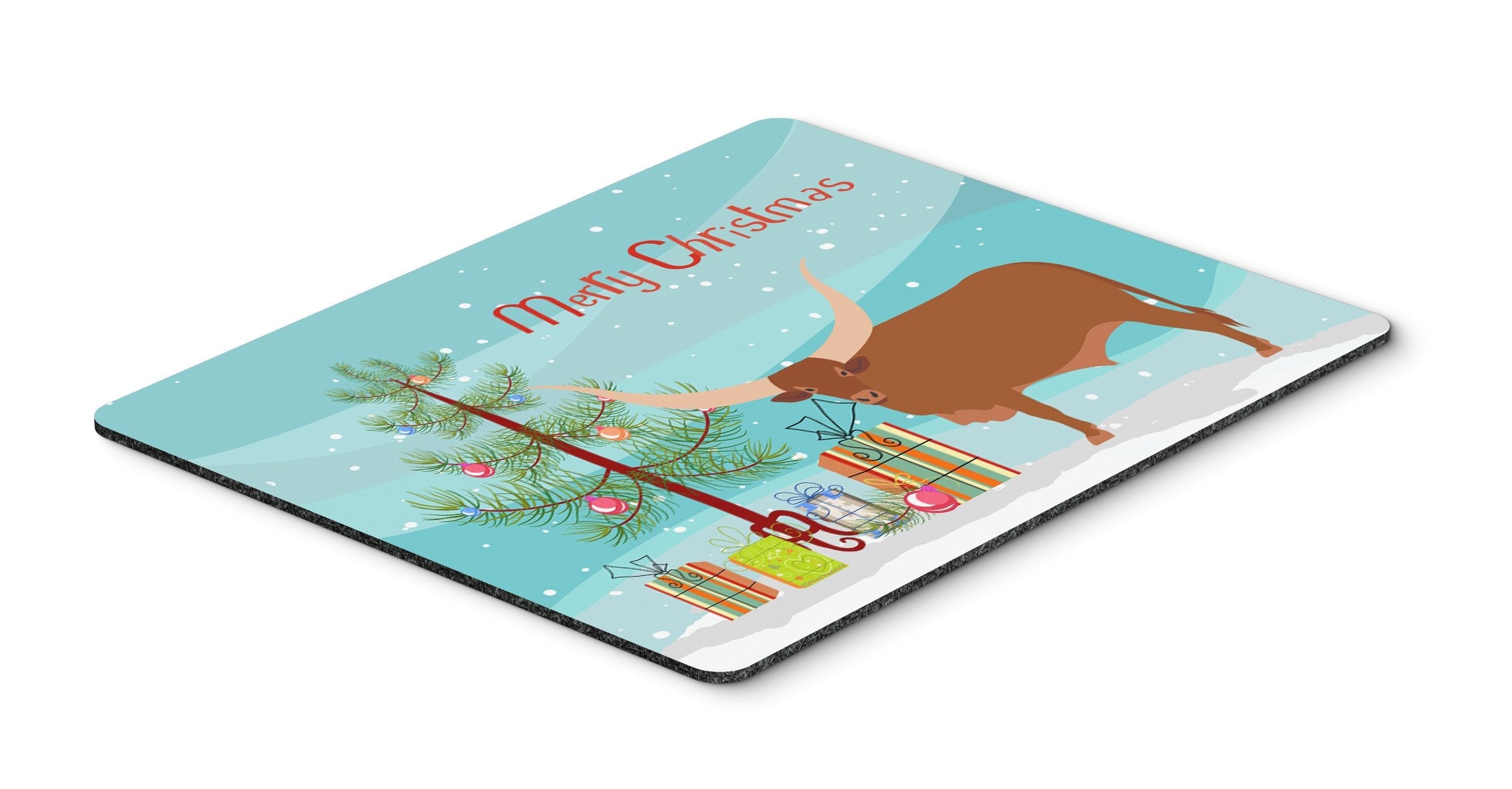 Ankole-Watusu Cow Christmas Mouse Pad, Heat Resistant Trivet Hot Pad , Non Slip Rubber Desk Mat, Kitchen Counter Protector, Home Office Decor Gift